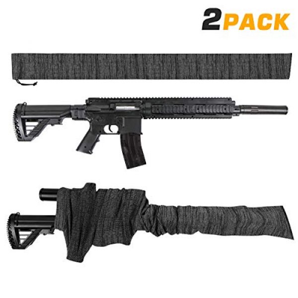 Gogoku Rifle Sock 2 Gogoku Gun Socks Gun Sock Silicone-Treated Rifle Socks Fit Scopes Knit Sleeve Case Dust Cover Outdoor Shooting Hunting Sack Storage Bag for Rifle Shotgun