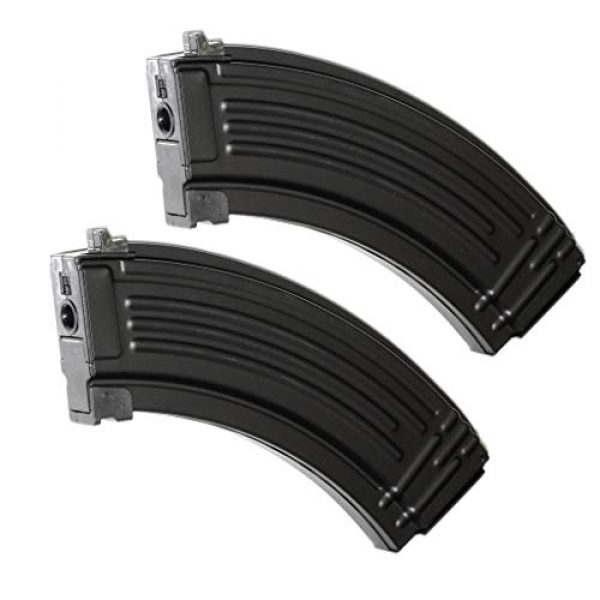Generic Airsoft Gun Magazine 1 Airsoft Spare Parts Battleaxe 2pcs 500rd Hi-Cap Flash Magazine for ICS, Classic Army, G&P, CYMA, APS, JG, Golden Eagle, D-Boys, Tokyo Marui AK Series AEG Black