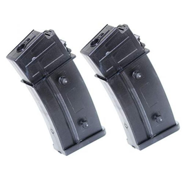 Generica Airsoft Gun Magazine 1 Airsoft Spare Parts Battleaxe 2pcs 430rd Hi-Cap Flash Magazine for Tokyo Marui Elite Force JG Jing Gong CYMA Classic Army ARES S&T G36 Series AEG Black