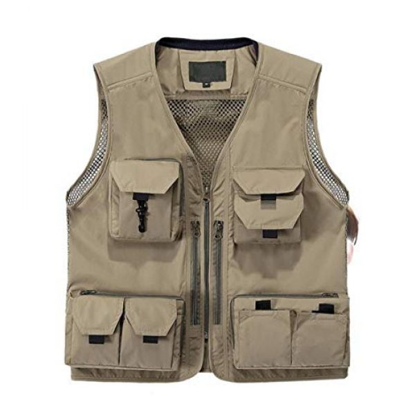 DAFREW Airsoft Tactical Vest 1 DAFREW Quick-Drying Vest Men's Summer Leisure Vest Outdoor Photography Vest Thin Section Sleeveless Shirt Fishing Vest (Color : Khaki, Size : L)