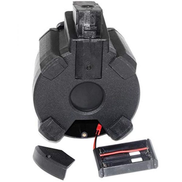 Airsoft Gang Airsoft Gun Magazine 6 Airsoft Parts Battleaxe 1400rd Sound Control Electric Drum Magazine for JG(Jing Gong), Classic Army, ICS, APS, D-Boys, CYMA, Tokyo Marui AK Series AEG Black