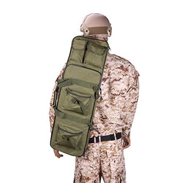 Yamcyh Rifle Case 2 Yamcyh Tactical Rifle Case Rifle Shotgun Soft Case Outdoor Military Rifle Hunting Backpack Airsoft Nylon Square Carry Dual Rifle Bag Gun Protection Case (Green,47in)