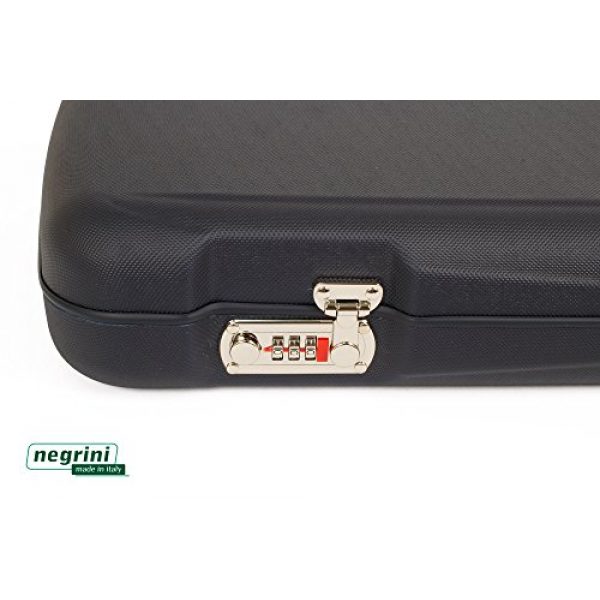 Negrini Cases Rifle Case 6 Negrini Cases 1654LR/5165 O/U Sporter Shotgun Case with Barrel Upright and Forend Off/Accessory Compartment and Luxury Interior, Blue/Blue