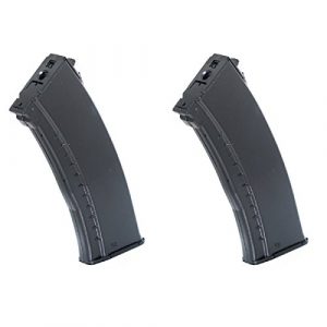 Airsoft Shopping Mall Airsoft Gun Magazine 1 Airsoft Shooting Gear 2pcs 600rd Winding Hi-Cap Mag Magazine For AK74 Series AEG Black