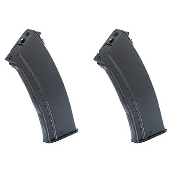 Airsoft Shopping Mall Airsoft Gun Magazine 1 Airsoft Shooting Gear 2pcs 600rd Winding Hi-Cap Mag Magazine For AK74 Series AEG Black