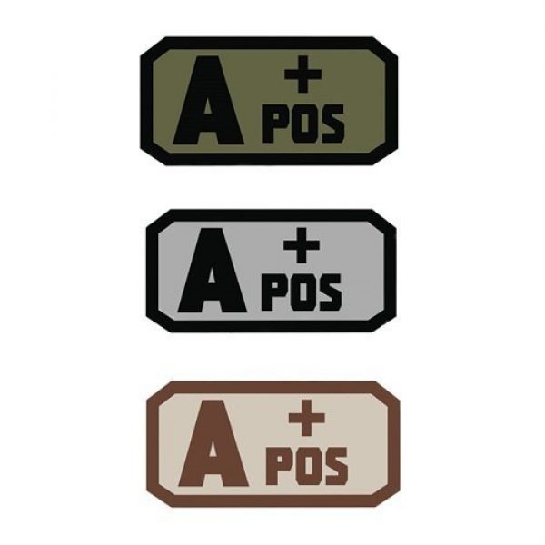 VooDoo Tactical Airsoft Morale Patch 2 VooDoo Tactical 07-0991014000 Blood Type Rubber Patch (A+ Positive), Gray