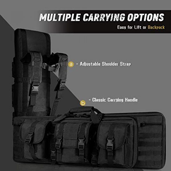 LUXHMOX Rifle Case 6 LUXHMOX Classic Tactical Double Carbine Long Soft Rifle Bag,Rifle Gun Case for Hunting Shooting Range Storage and Transport - 36"