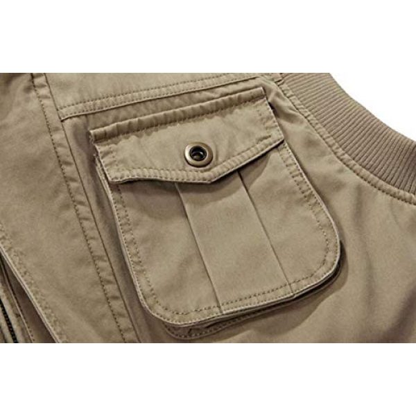 DAFREW Airsoft Tactical Vest 6 DAFREW Men's Vest Outdoor Leisure Vest Cotton Sleeveless Jacket Autumn and Winter Warm Multi-Pocket Vest Vest (Color : Khaki, Size : XL)