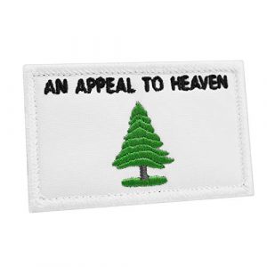 LEGEEON Airsoft Morale Patch 1 LEGEEON an Appeal to Heaven Pine Tree 2x3.25 American Revolution Patriot USA Morale Fastener Cap Patch