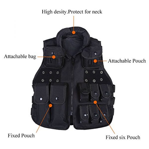 Yosoo Airsoft Tactical Vest 4 Yosoo Kids Tactical Vest, 600D Nylon Children Tactical Molle Vest Protective Jacket Vest Outdoor Military Army Combat Trainning Games Vest for Hunting Shooting Play