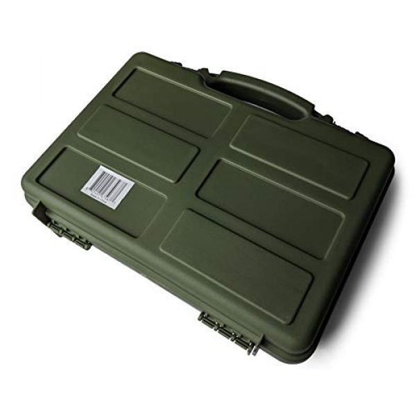 Cedar Mill Fine Firearms Pistol Case 4 GREEN Hard Gun Case Pistol Case - TSA Approved, Lifelong-Durability Hand Gun Cases for Pistols - DS2TeK Handgun Case w/ Dual-Lock System with Foam Inserts - Military-Grade Pistol Case for Handguns