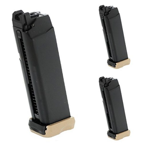 Airsoft Shopping Mall Airsoft Gun Magazine 1 Airsoft Shooting Gear APS 3pcs 23rd CO2 Magazine for Action Combat Pistol ACP601 Black/Dark Earth