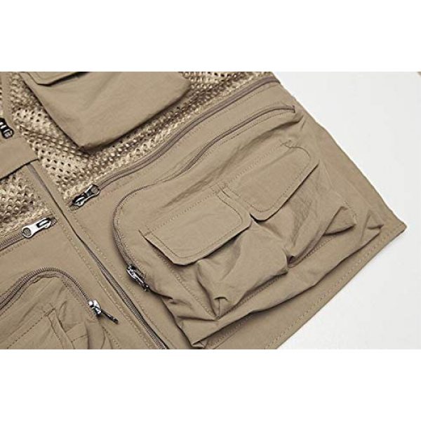 DAFREW Airsoft Tactical Vest 6 DAFREW Spring and Autumn Vest Men's Outdoor Photography Vest Multi-Pocket Vest Grid Vest (Color : Beige, Size : M)