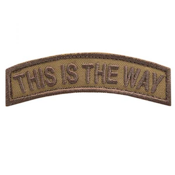 LEGEEON Airsoft Morale Patch 1 LEGEEON Coyote This is The Way Shoulder Tab Tan Army Morale Tactical Touch Fastener Patch