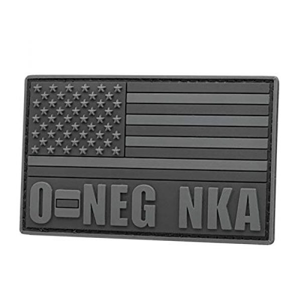 LEGEEON Airsoft Morale Patch 1 LEGEEON Blackout USA America Flag ONEG O- O NEG NKA Blood Type No Known Drug Allergies Tactical PVC Rubber Patch