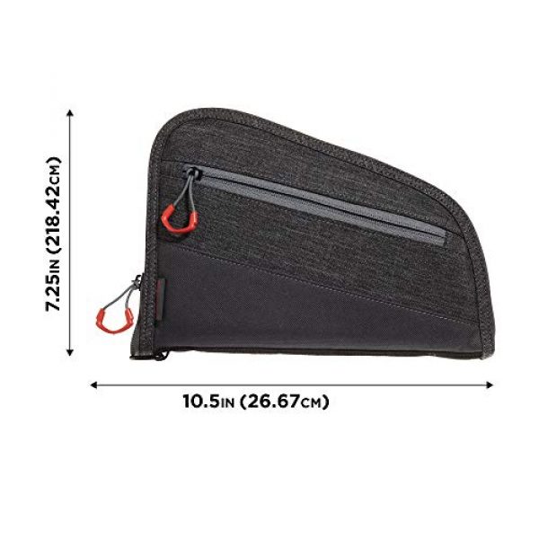 Allen Company Pistol Case 2 Allen Company 9 inch Auto-Fit 2.0 Handgun Case, Gray/Red