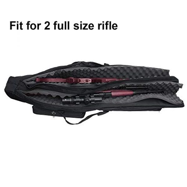 BGJ Rifle Case 7 48" Tactical Dual Rifle Bag Backpack Padded Gun Carry Storage Bag Military Airsoft Gun Case Pouch for Outdoor Hunting