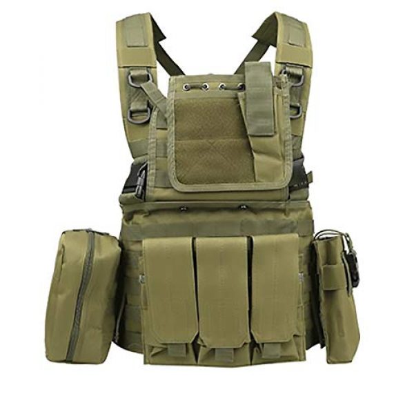 WEQ Airsoft Tactical Vest 1 WEQ Multifunctional Tactical Vest Modular Vest Reconnaissance Field CS Combat Vest (Color : #E)