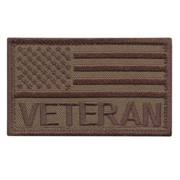LEGEEON Airsoft Morale Patch 1 LEGEEON Tan USA American Flag Veteran Vet Coyote 2x3.25 Morale Tactical Hook-and-Loop Patch