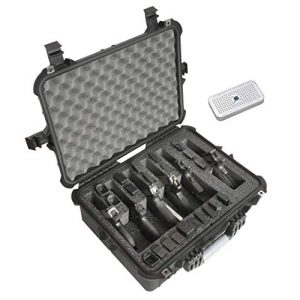 Case Club Pistol Case 1 Case Club 6 Pistol and 21 Magazine Pre-Cut Heavy Duty Waterproof Case with Included Silica Gel Canister to Help Prevent Gun Rust (Upgraded Gen-2)