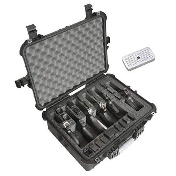 Case Club Pistol Case 1 Case Club 6 Pistol and 21 Magazine Pre-Cut Heavy Duty Waterproof Case with Included Silica Gel Canister to Help Prevent Gun Rust (Upgraded Gen-2)