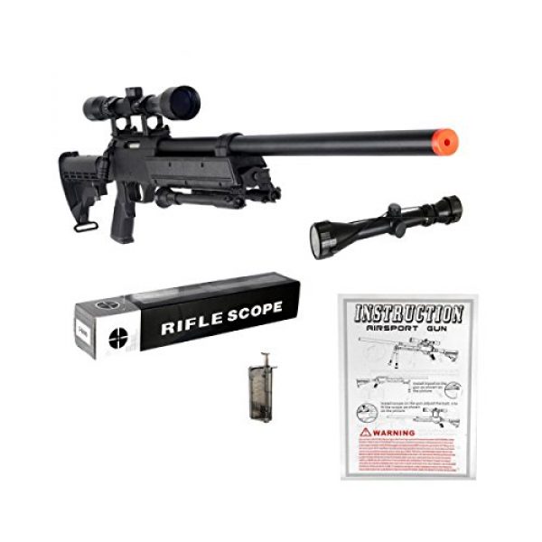 Well Airsoft Rifle 2 Well MB06AB Airsoft Bolt Action Sniper Rifle with Scope & Bipod FPS-460 - Black