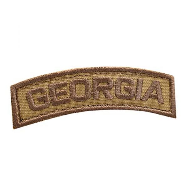 LEGEEON Airsoft Morale Patch 1 LEGEEON Coyote Georgia Shoulder Tab GA State Army Morale Tactical Hook-and-Loop Patch