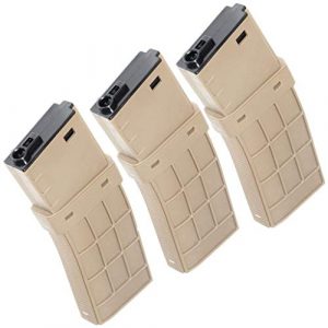 Airsoft Gang Airsoft Gun Magazine 1 Airsoft Parts CYMA 3pcs 220rd Waffle Mag Mid-Cap Magazine for CYMA, APS, D-Boys, ICS, Classic Army, G&P, Tokyo Marui M4 M16 Series AEG Dark Earth Tan