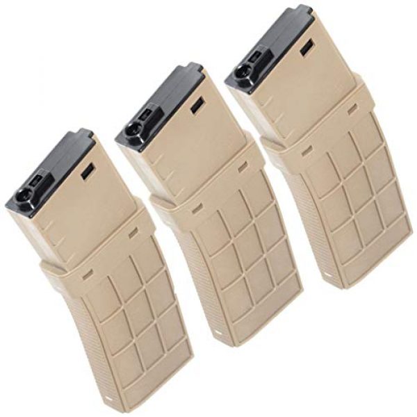 Airsoft Gang Airsoft Gun Magazine 1 Airsoft Parts CYMA 3pcs 220rd Waffle Mag Mid-Cap Magazine for CYMA, APS, D-Boys, ICS, Classic Army, G&P, Tokyo Marui M4 M16 Series AEG Dark Earth Tan