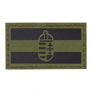 Tactical Freaky Airsoft Morale Patch 1 IR OD Green Hungary Flag Magyarorszg Olive Drab 2x3.5 IFF Infrared Tactical Morale Touch Fastener Patch