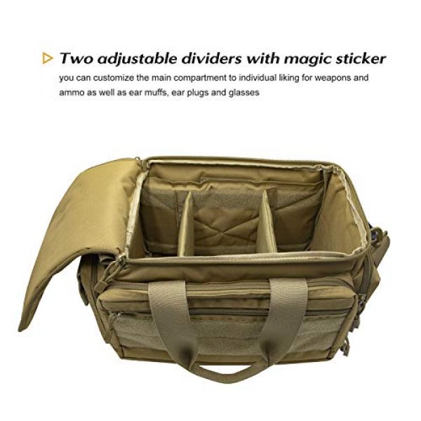 ProCase Pistol Case 3 ProCase Tactical Gun Range Bag Pistol Shooting Duffle Bag, Deluxe Padded Shooting Range Bag Large Handguns Magazine Ammo Gear Accessories Pouch for Hunting Shooting Range Sport -Khaki