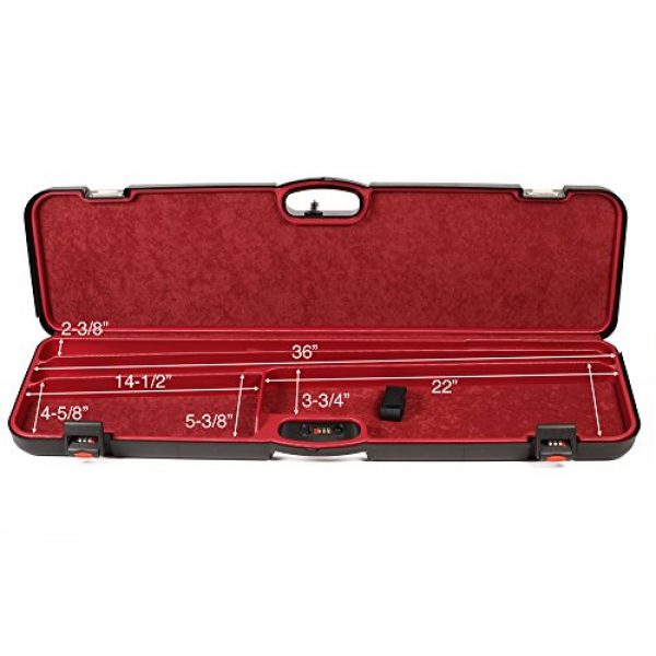 Negrini Cases Rifle Case 2 Negrini Cases 1603/IS-2C/4782 Shotgun Case for O/U PP/1 Gun/2 Barrels up to 36-Inch, Black/Red