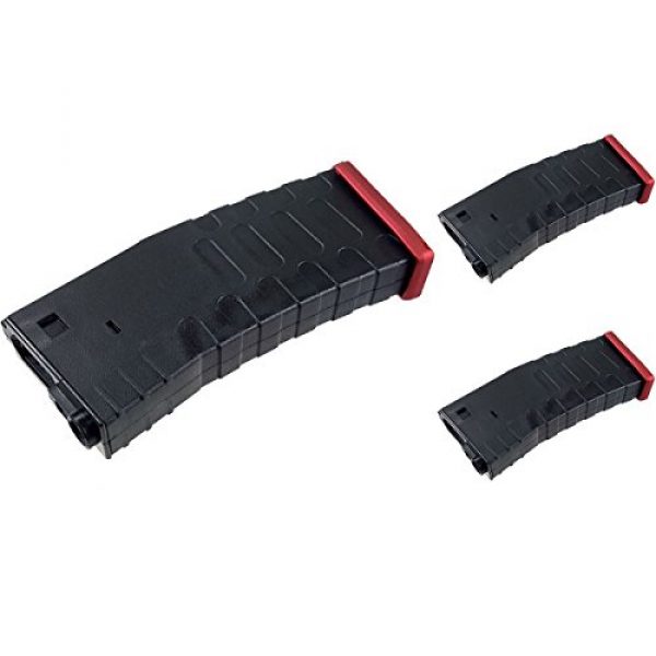 Airsoft Shopping Mall Airsoft Gun Magazine 1 Airsoft Shooting Gear APS 3pcs Hi-Cap U Mag Magazine for FMR/ASR/UAR/M-Series AEG Black/Red