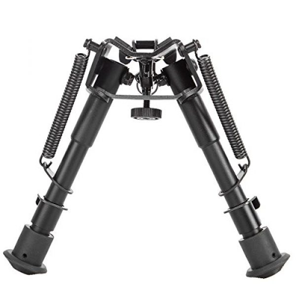 Gazelle Trading Airsoft Gun Barrel Bipod 4 Gazelle Trading Adjustable 6-9״ Rifle Bipod Sling Mount Spring Sniper Tactical with Adapter Monopods