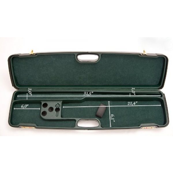 Negrini Cases Rifle Case 2 Negrini Cases 1605IS/4788 Shotgun Case for O/U SXS/PP/1 Gun/1 Barrel up to 31 1/4-Inch, Green/Green