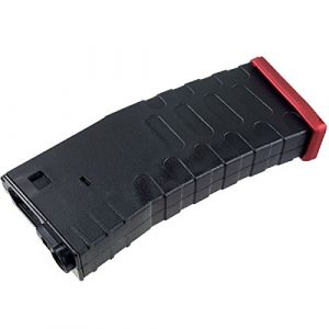 Airsoft Shopping Mall Airsoft Gun Magazine 1 Airsoft Shooting Gear APS Hi-Cap U Mag Magazine for FMR/ASR/UAR/M-Series AEG Black/Red