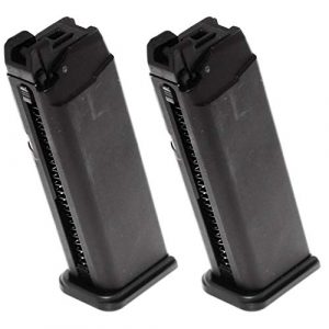 Generic Airsoft Gun Magazine 1 Airsoft Spare Components 2pcs 24rd CO2 Mag Magazine for Bell APS WE AW(Armorer Works) Tokyo Marui G17 G18C GBB Pistol