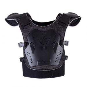 BESPORTBLE Airsoft Tactical Vest 1 BESPORTBLE Children Protective Vest Gear Safety Armour Jacket Protection Vest Protective Gear for Sports Kids Outdoor (Black)