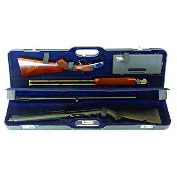 Negrini Cases Rifle Case 5 Negrini Cases 1677LR-TRANS/5044 Shotgun Case for O/U and S-Auto/ABS/2 Gun/Barrels to 36-Inch, Blue/Blue