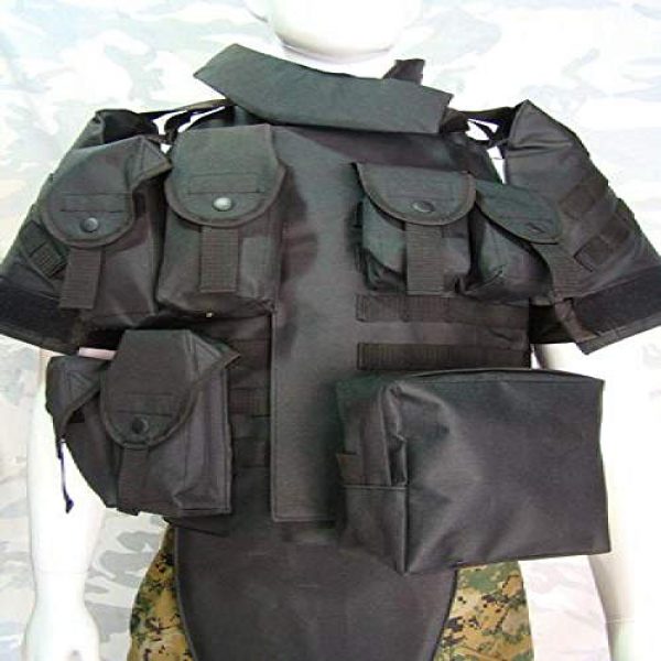 BGJ Airsoft Tactical Vest 2 Outdoors Tactical Paintball Airsoft Military OTV Body Armor Durable Carrier Combat Vest Men Soft Cushion Pads Full Adjustable Wa