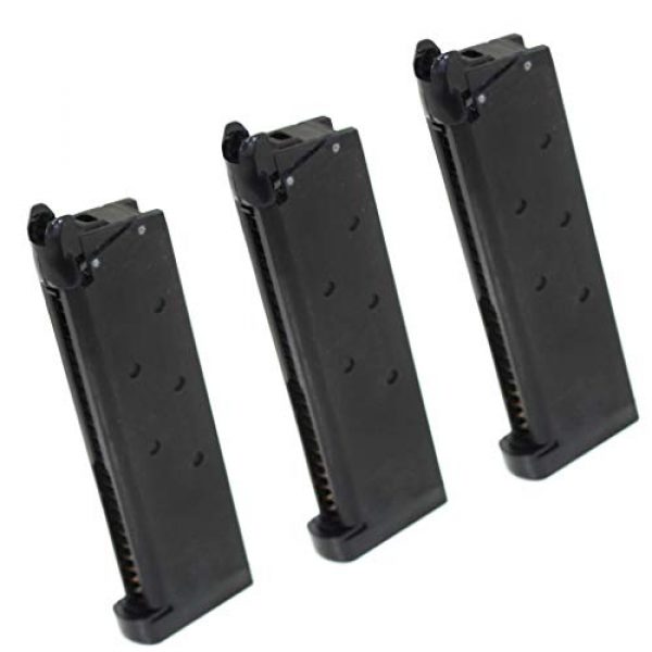 Generica Airsoft Gun Magazine 1 Generica Airsoft Spare Parts 3pcs 28rd Gas Mag Metal Magazine for M.E.U. M1911 GBB Pistol Black