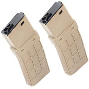 Generic Airsoft Gun Magazine 1 Airsoft Spare Components CYMA 2pcs 220rd Waffle Mag Mid-Cap Magazine for CYMA, APS, D-Boys, ICS, Classic Army, G&P, Tokyo Marui M4 M16 Series AEG Dark Earth Tan