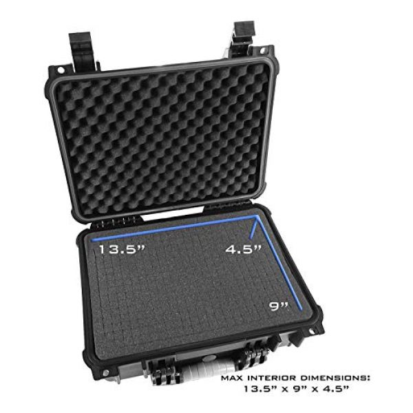 CASEMATIX Pistol Case 5 CASEMATIX 16" Customizable 4 Pistol Multiple Pistol Case - Waterproof & Shockproof Hard Gun Cases for Pistols, Magazines and Accessories - Multi Gun Case for Pistols with Two Layers of 2" Thick Foam