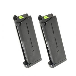 Generica Airsoft Gun Magazine 1 Generica Airsoft Spare Parts APS 2pcs 25rd Turbo Magazine for Tokyo Marui 1911 APS Marcux Crxius GBB Pistol
