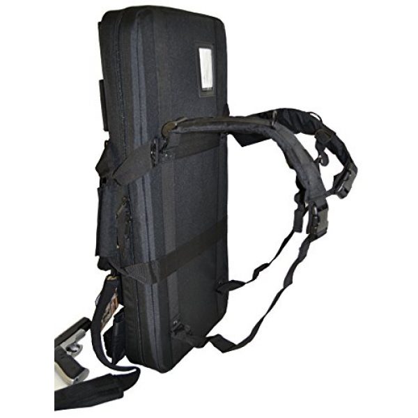 Explorer Cases Rifle Case 5 EXPLORER Mojo Ranger Rifles Weapon Gun Case Padded Long Tactical Carrying Military Backpack Bag with YKK Zippers with Storage Molle Pouches, Integrated 4 Pistol Cases,Brown Tan Color MJ01,30 inch Mojo