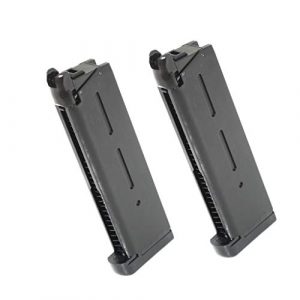 Generica Airsoft Gun Magazine 1 Generica Airsoft Spare Parts Army 2pcs 27rd Mag Magazine for R26 1911 GBB Pistol Black