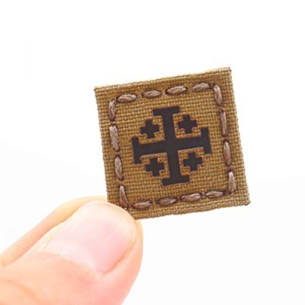 Tactical Freaky Airsoft Morale Patch 1 IR Coyote 1x1 Jerusalem Order Holy Sepulchre Cross Cat Eye Patch American Revolution Morale Tactical