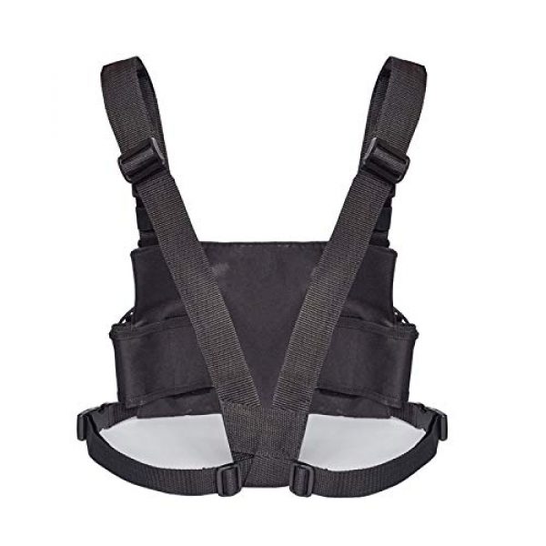 DETECH Airsoft Tactical Vest 2 DETECH Black Camouflage Hunting Radio Harness Chest Rig Front Pack Pouch Holster Vest Rig for Two Way Radio