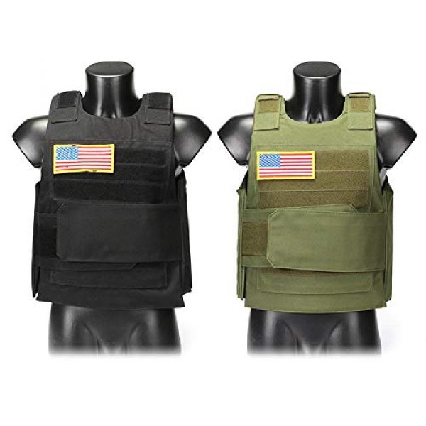 BGJ Airsoft Tactical Vest 4 Hunting Combat CS Vest Black Hawk Green Sports Vest Down Body Armor Plate Tactical Airsoft Carrier Vest CB Camo Woodland Outdoor