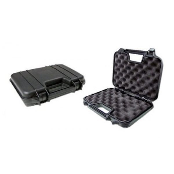 A&N Pistol Case 2 A&N Gun Pistol Handgun Firearm Revolver Hard Durable Portable Lockable Case Safe - Black Red Tan